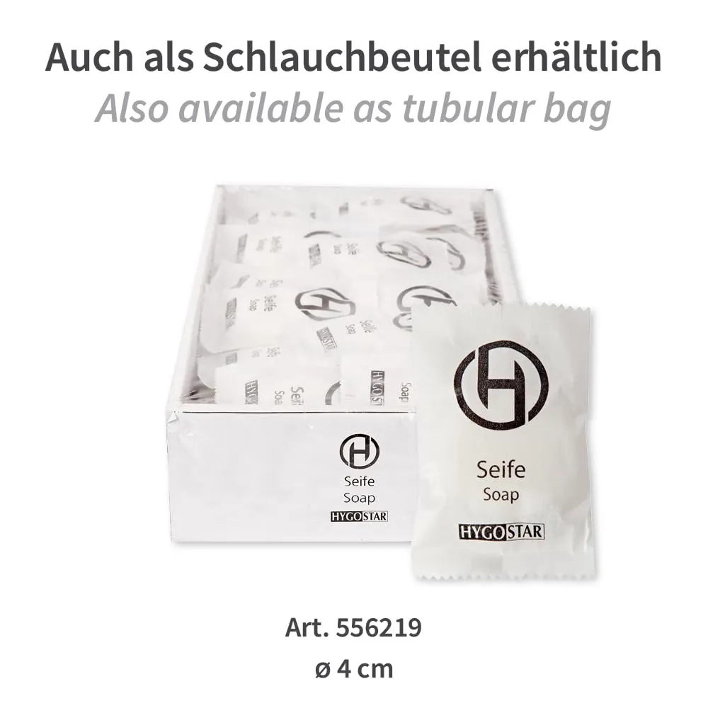 Hygostar Handseife rund weiß Ø4cm 500 Stück Plisseefalten