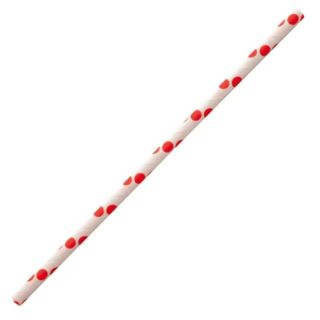 NatureStar Classic Papier-Trinkhalme 5000er rot-weiß gepunktet
