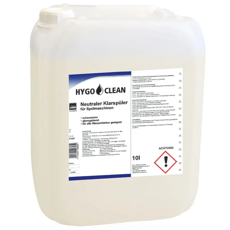 Hygostar Klarspüler transparent 10 l Osmose pH 7