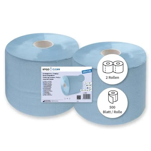 Hygoclean Putzpapier 3-lagig blau 35x22cm 2x500 Blatt