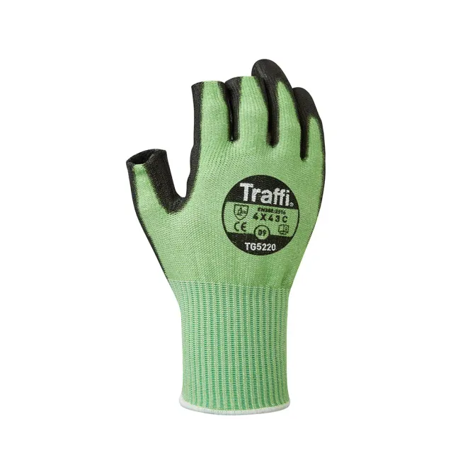 TraffiGlove TG5220 PU-Schnittschutzhandschuh C offene Finger