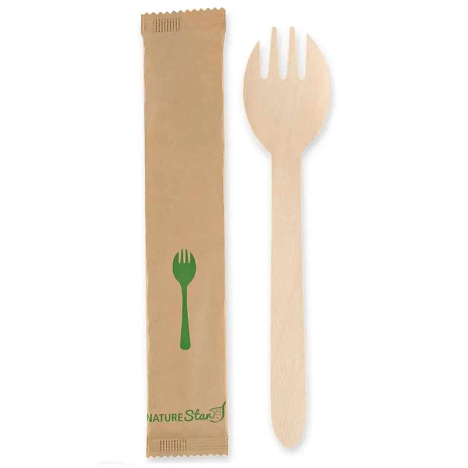 NatureStar Göffel Holz 15,8cm 500 Stück einzeln verpackt