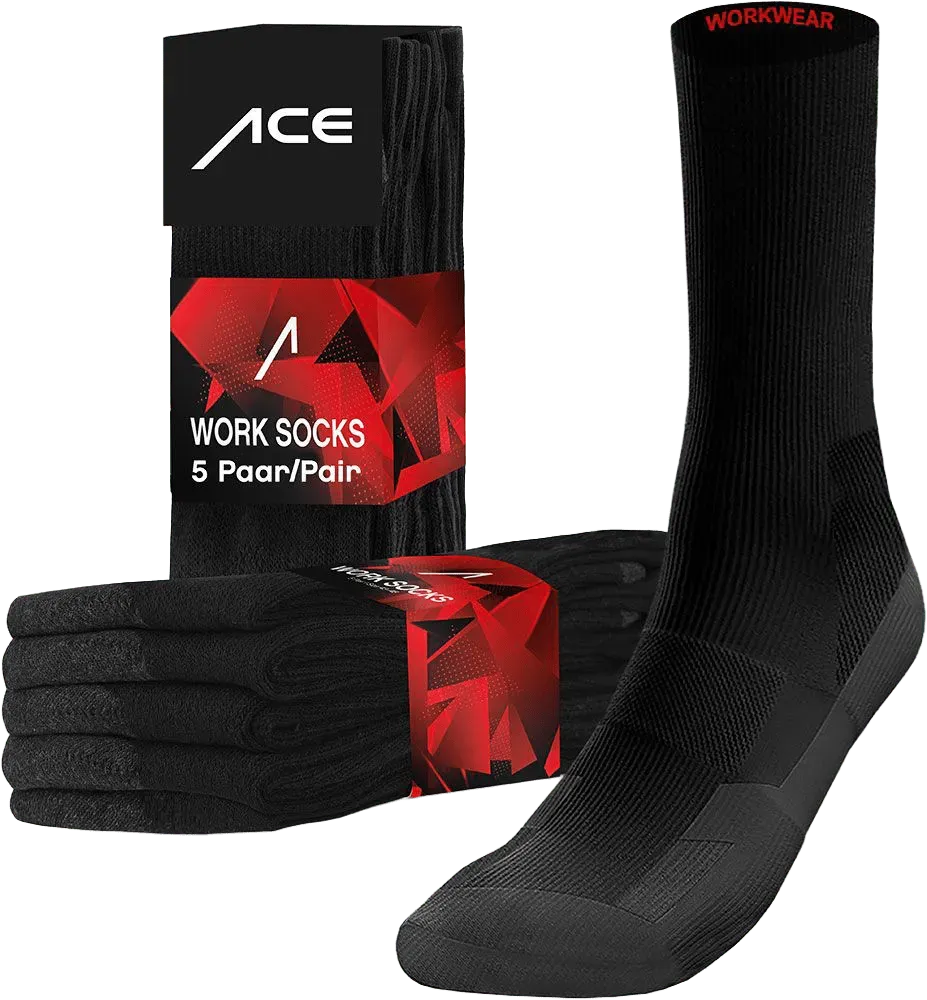 ACE Arbeitssocken 10 Paar Baumwollmix Gr. 35-50