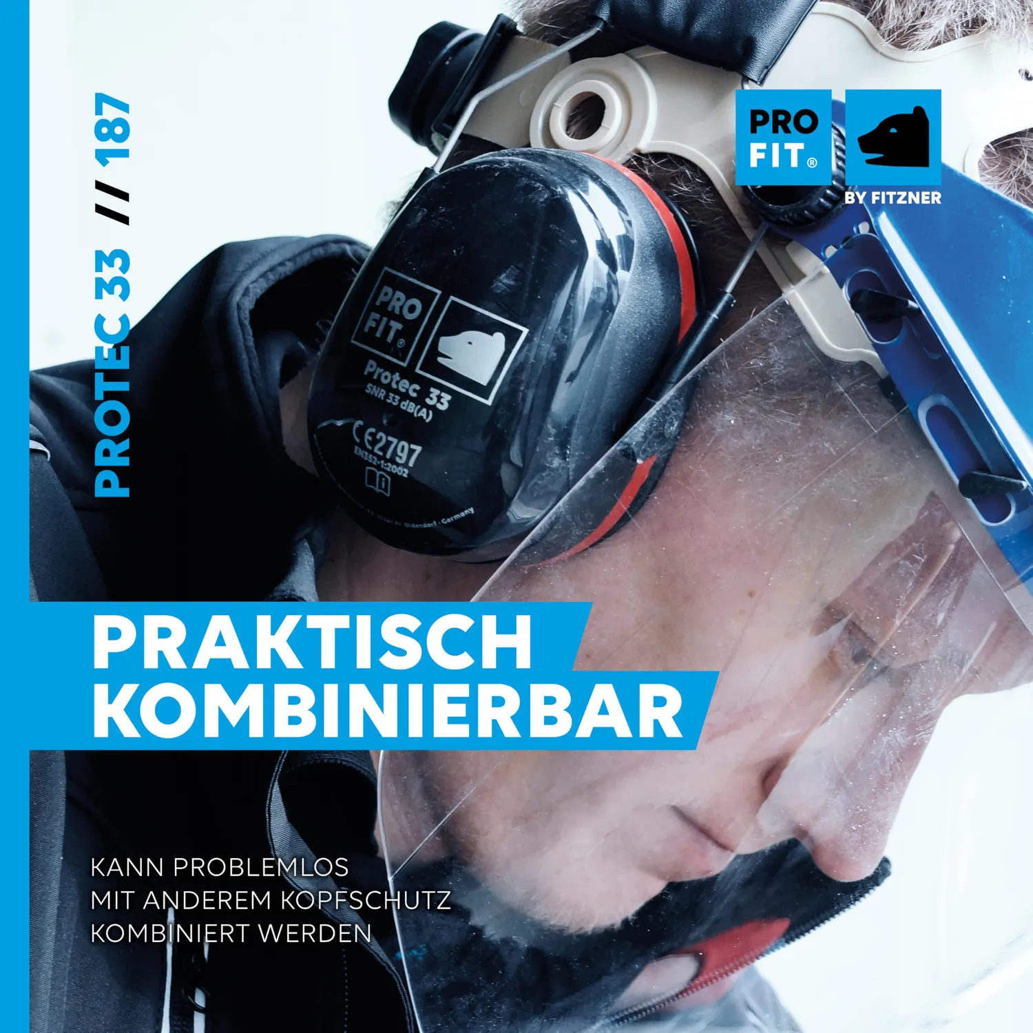 ProFit Protec 33 Kapselgehörschutz schwarz-rot SNR 33 dB
