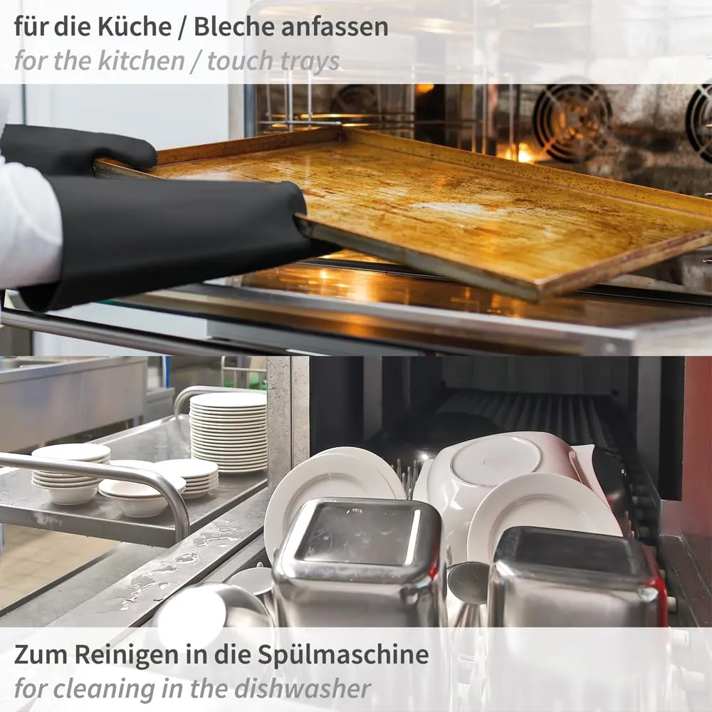 Hygostar Shark Black Ofenhandschuh Silikon schwarz hitzebeständig