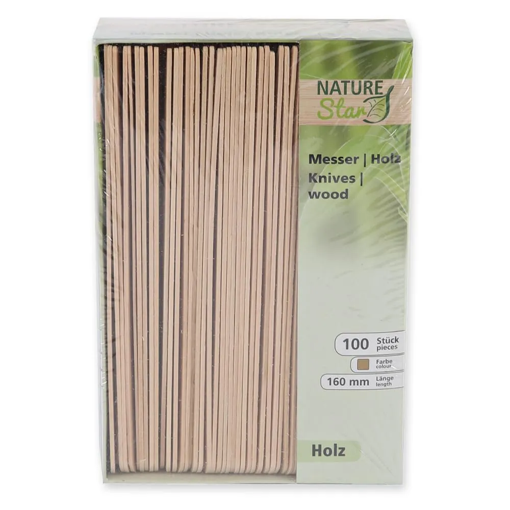 NATUREStar Messer Holz 16 cm Box 2400 Stück Spenderbox