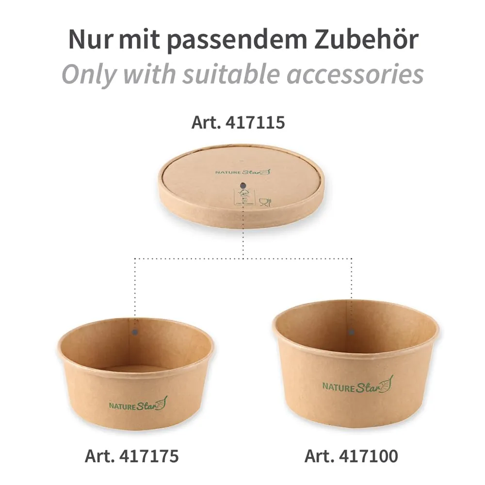 NatureStar Caesar Deckel Ø 15cm 25 Stück Kraftpapier braun