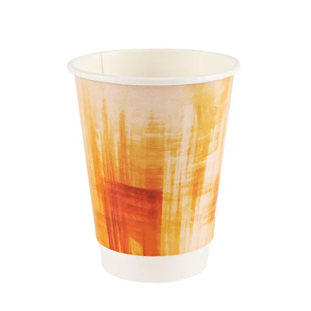Hygostar Schnabelbecher Pappbecher orange 600 Stück 0,3 l doppelwandig
