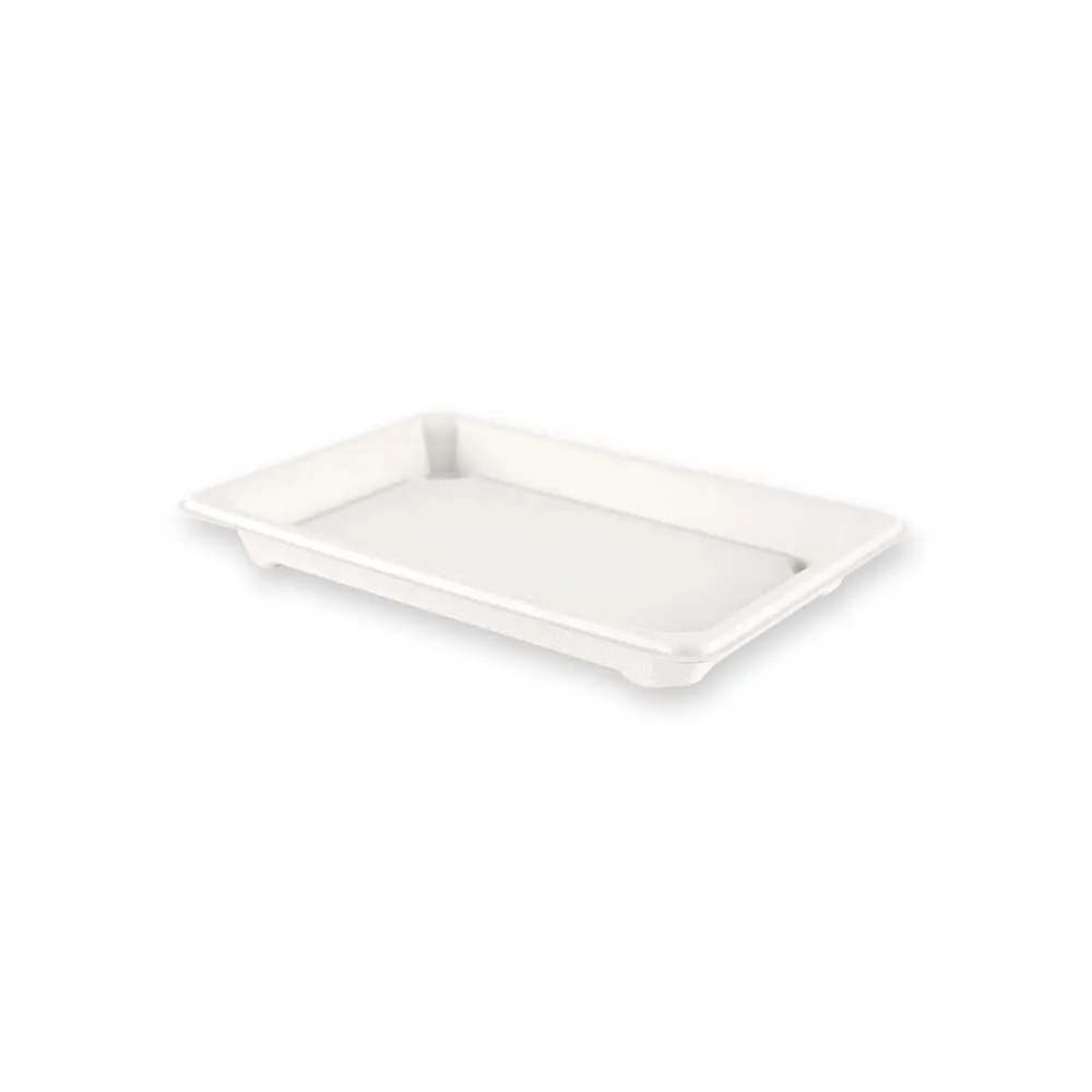 NatureStar Sushi-Schale Zuckerrohr 22,1 cm weiß 500 Stück fettbeständig