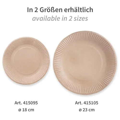 NatureStar Pappteller rund Kraftpapier Ø 18cm 1000 Stück