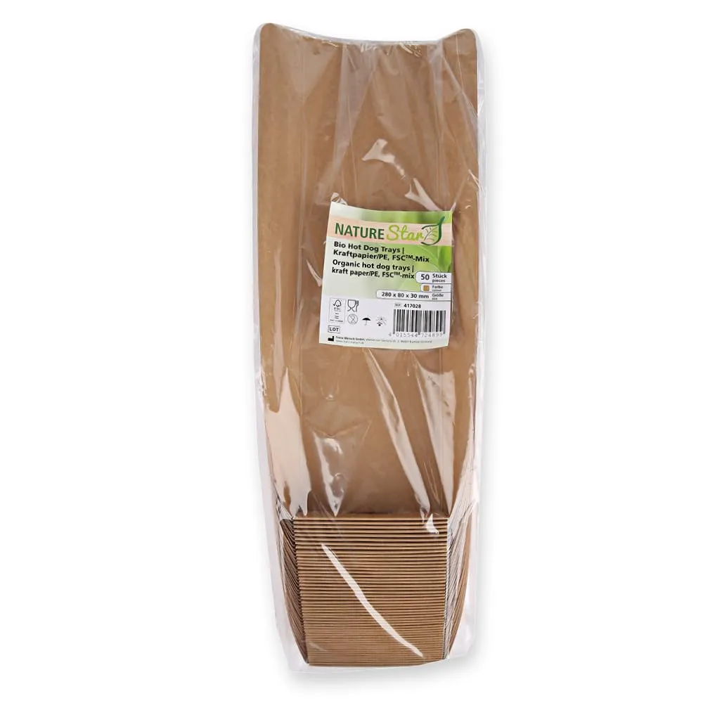 NatureStar Hot Dog Tray Kraftpapier 28cm braun 500 Stück To-go
