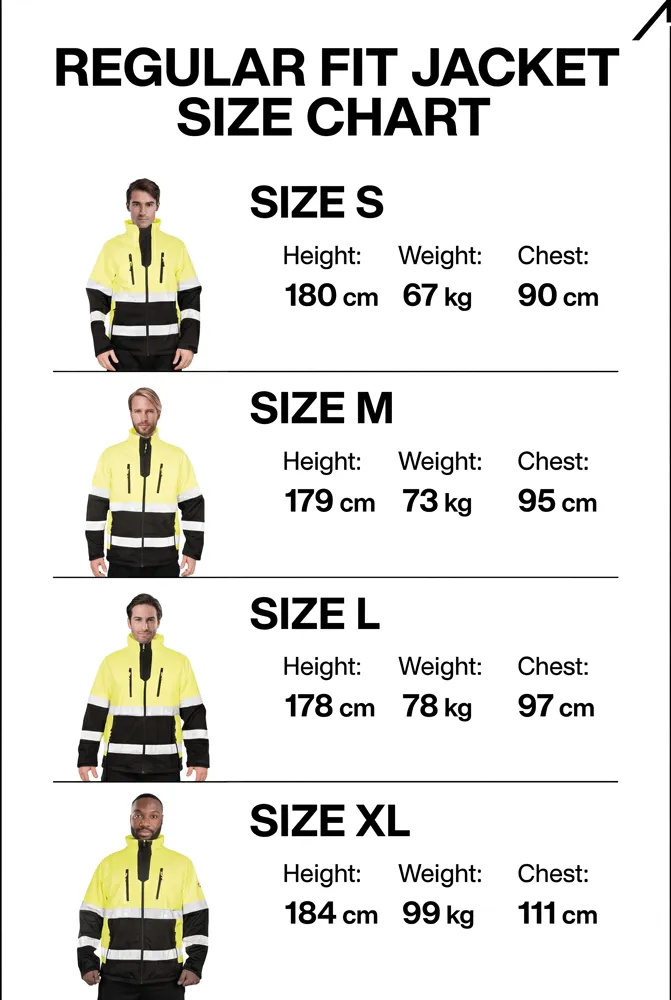 ACE Neon Softshell Warnjacke Gelb L Klasse 2