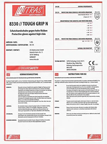 Nitras Tough Grip N Nitrilhandschuhe schwarz 50 Stk. Gr. XL