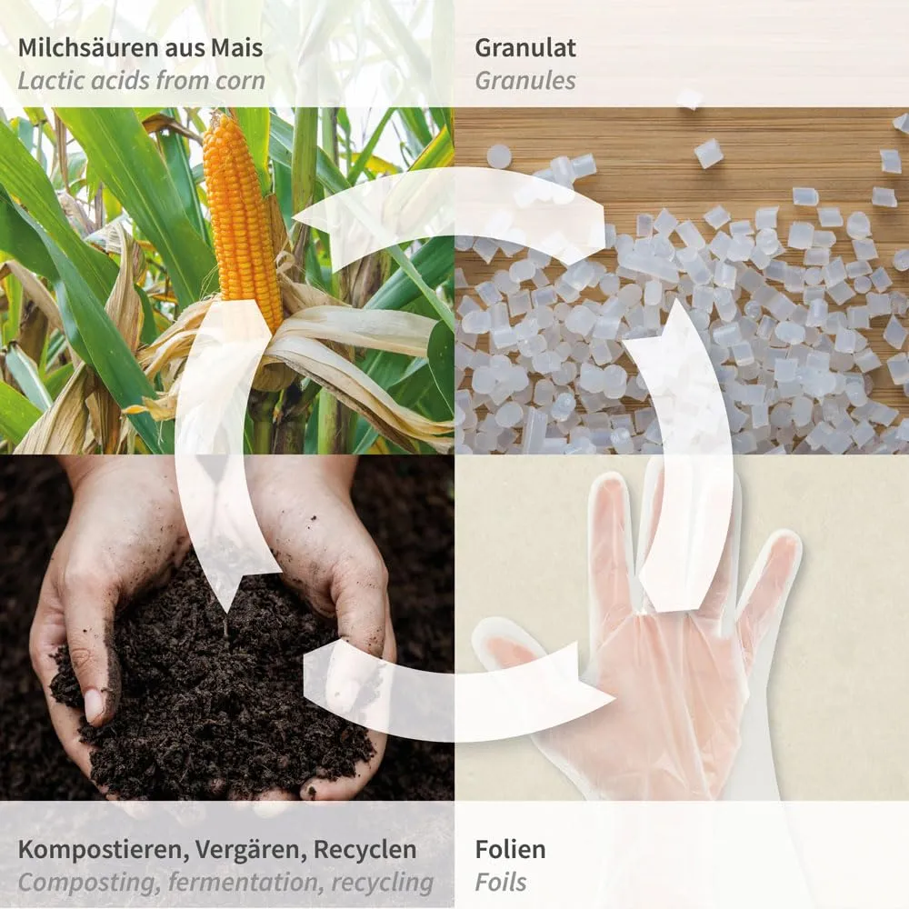 Franz Mensch NatureStar PLA-Handschuhe Einmalhandschuhe 5000 transparent