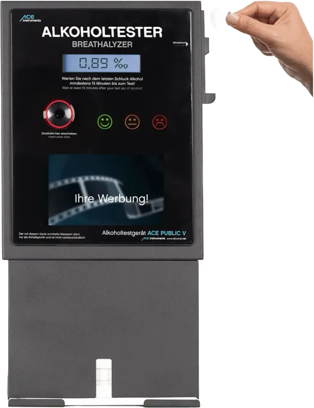 ACE Public Alkoholtester mit Video-Rahmen Münzbetrieb elektrochemisch