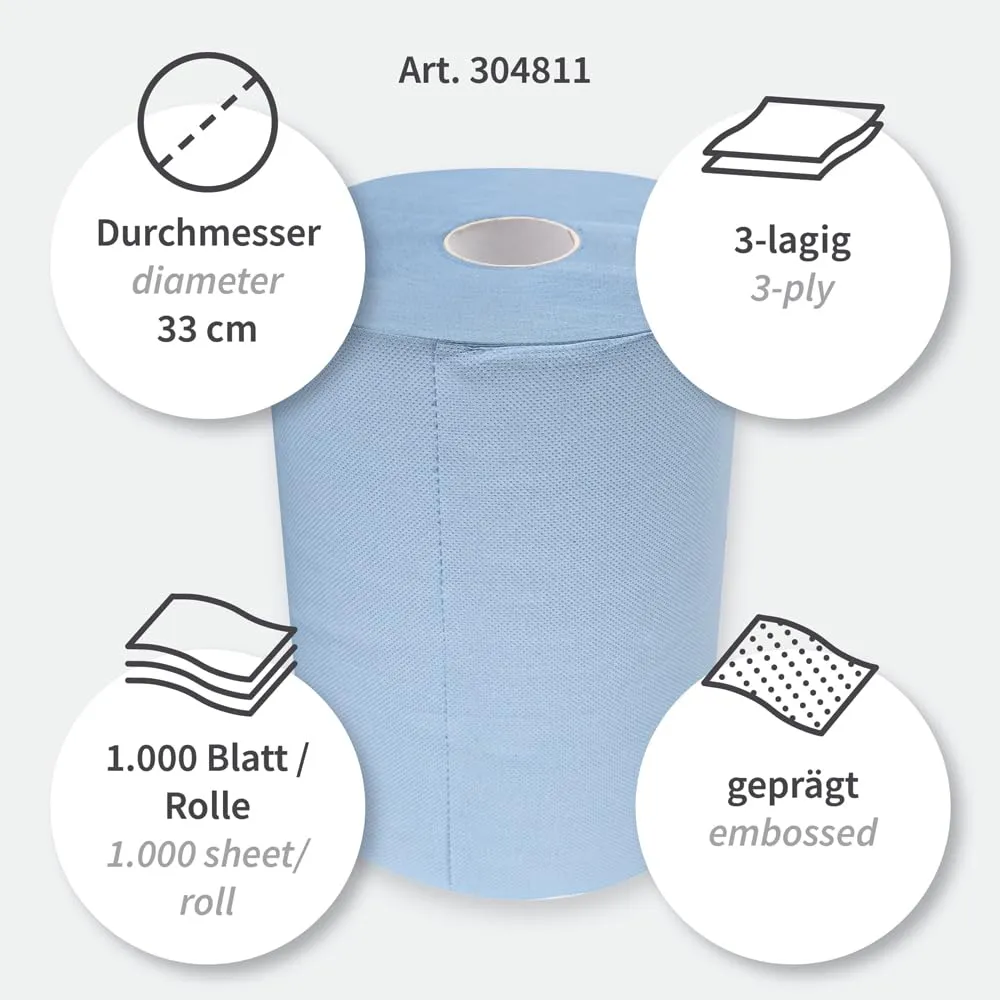 Franz Mensch Hygoclean Putzpapier blau 3lagig 2x500 Abrisse
