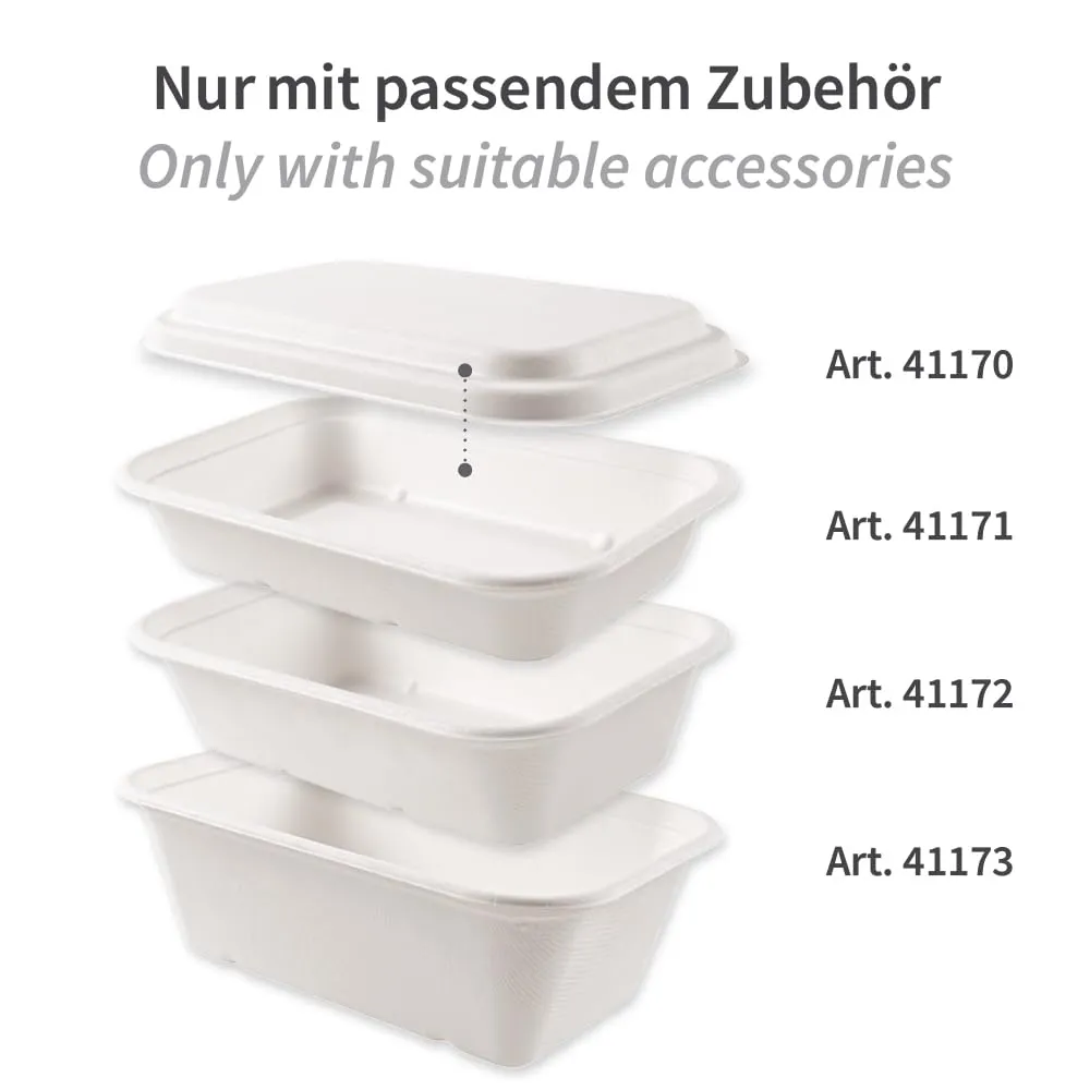 NatureStar Deckel Puro eckig Zuckerrohr weiß 500 Stück