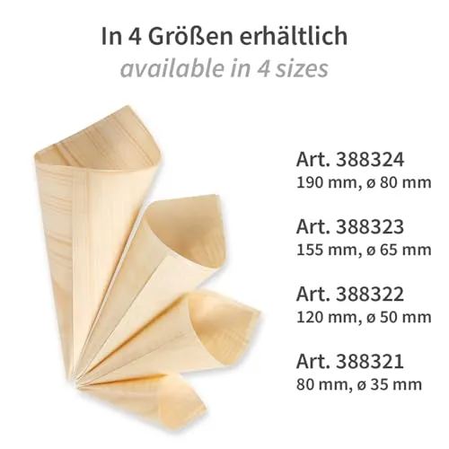 Franz Mensch NATUREStar Fingerfood-Spitztüten Holz 19,5 cm 500 Stück