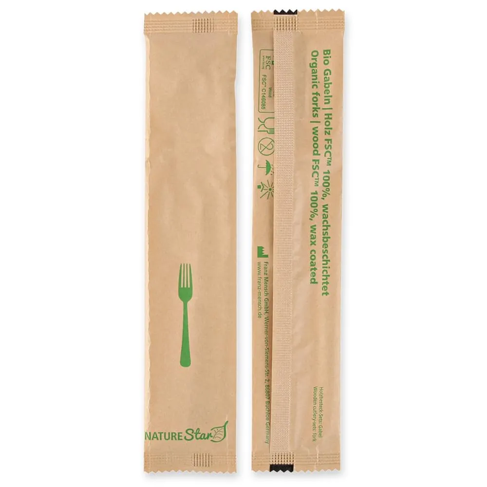 Franz Mensch NatureStar Gabel Holz 16cm einzeln 500 Stk beschichtet