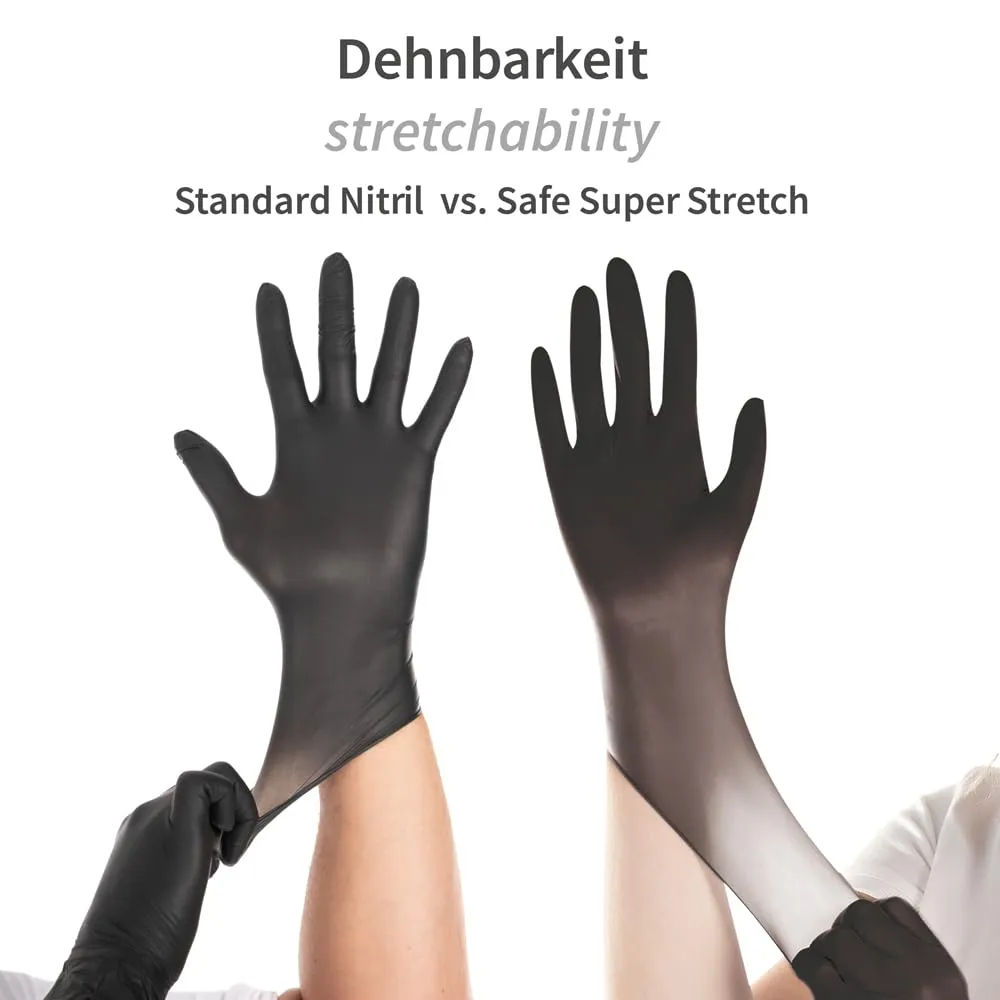 Hygostar Safe Super Stretch Nitrilhandschuhe schwarz M 1000 St