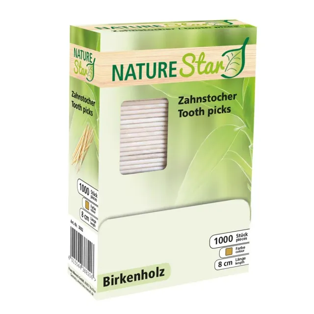 Franz Mensch NatureStar Zahnstocher Holz 8cm 20000 Stück natur