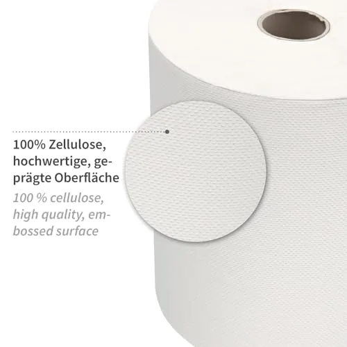 HygoClean Papierhandtuchrollen 2-lagig hochweiß 6 Rollen 130 m