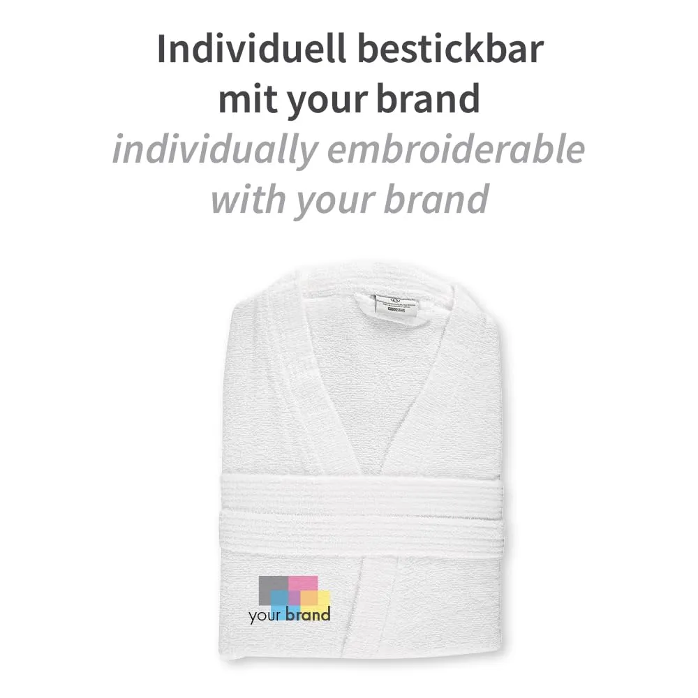 Hygostar Kimono Bademantel Baumwolle weiß Gr. L 120 cm