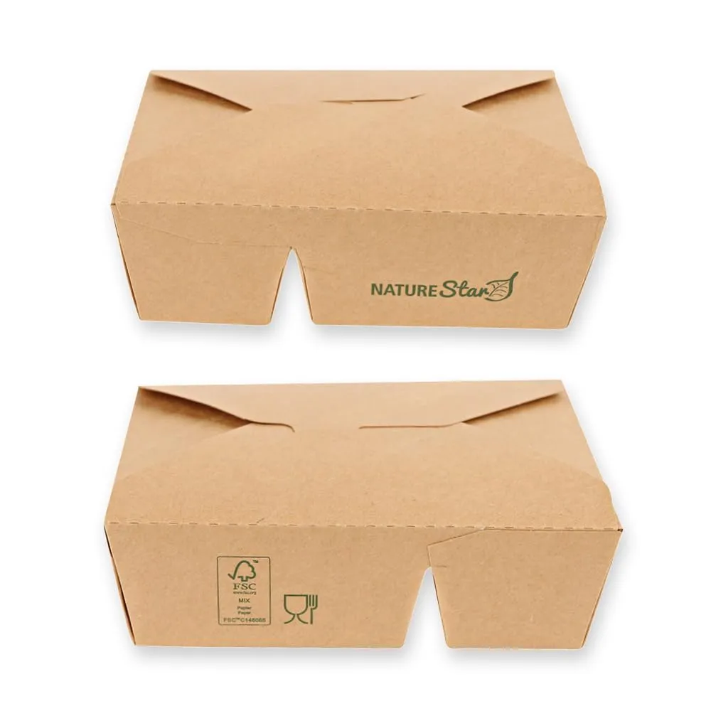 NatureStar Menu Foodboxen 2-geteilt 200 Stück Kraftpapier