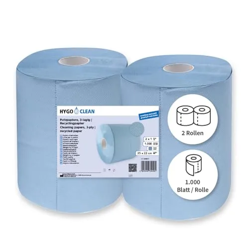Franz Mensch Hygoclean Putzpapier blau 3lagig 2x500 Abrisse