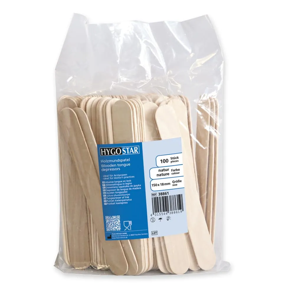Hygostar Holzmundspatel Birkenholz 15cm 5000 Stück natur