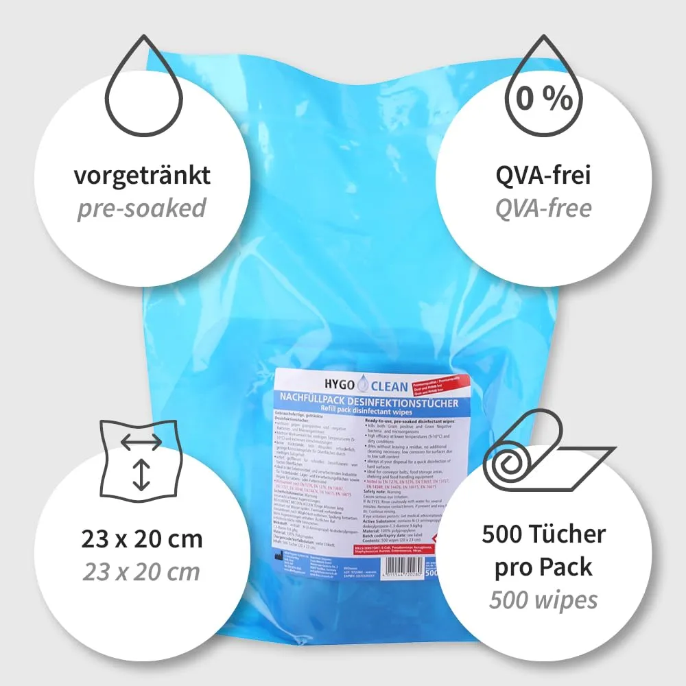Franz Mensch Hygoclean Desinfektionstücher QAV-frei 1500 Stück
