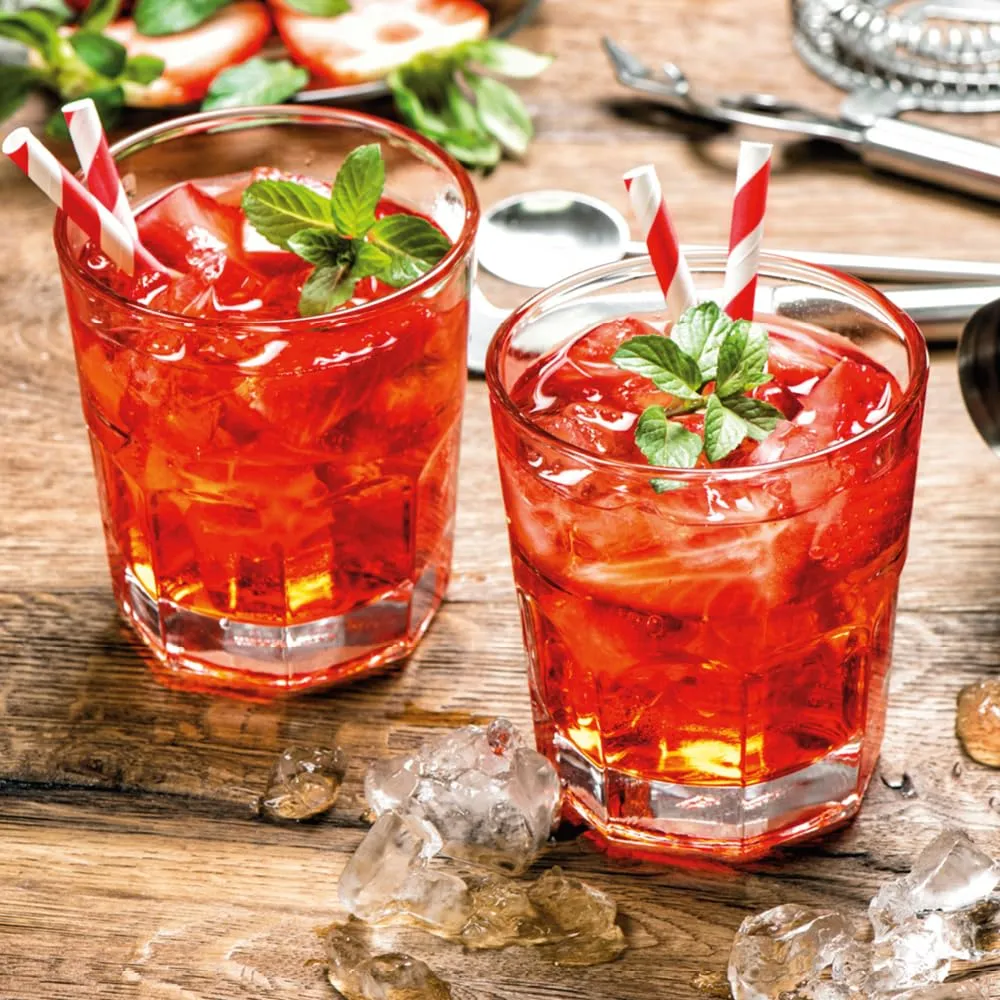 NATUREStar Cocktail Papiertrinkhalme rot-weiß 3400 Stück FSC