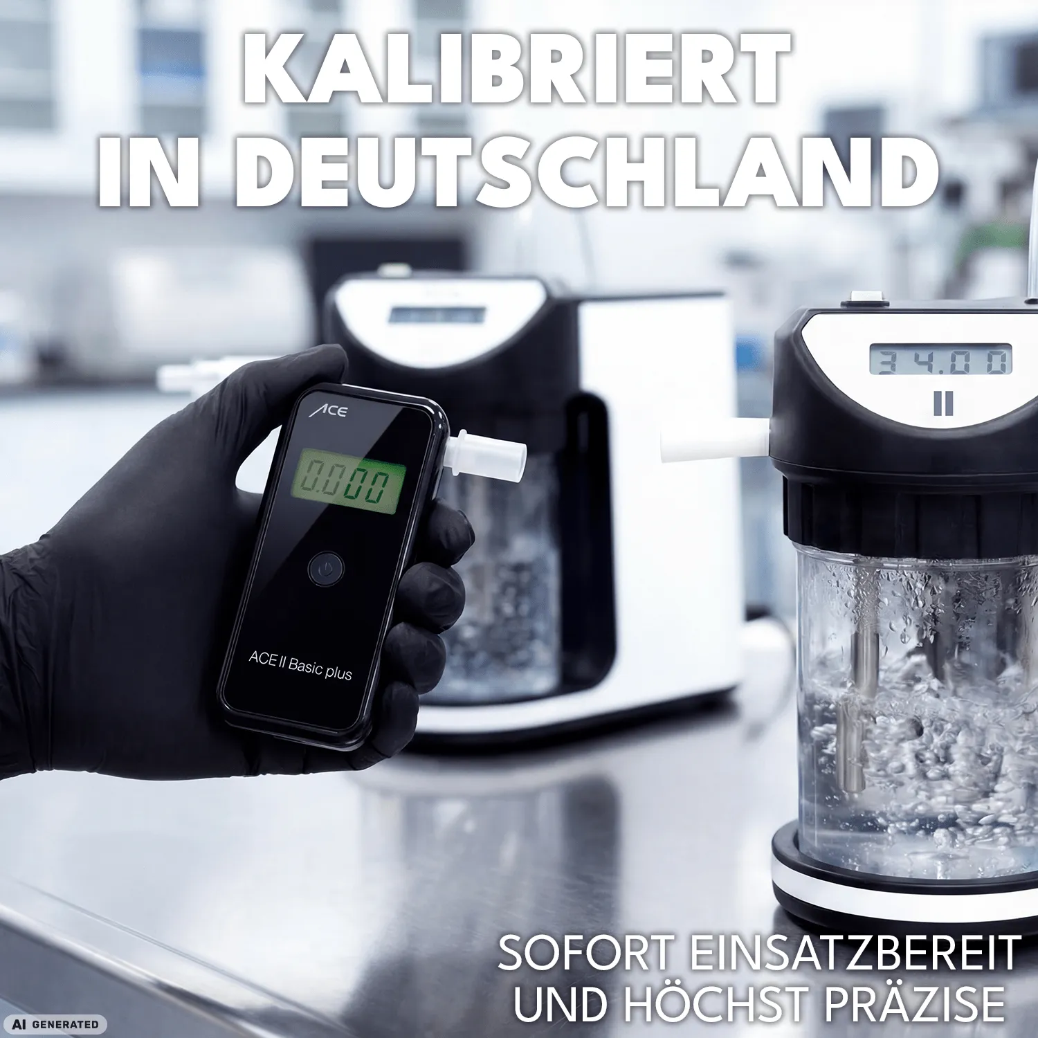 ACE II Basic Plus Alkoholtester Set 25 Mundstücke elektrochemisch