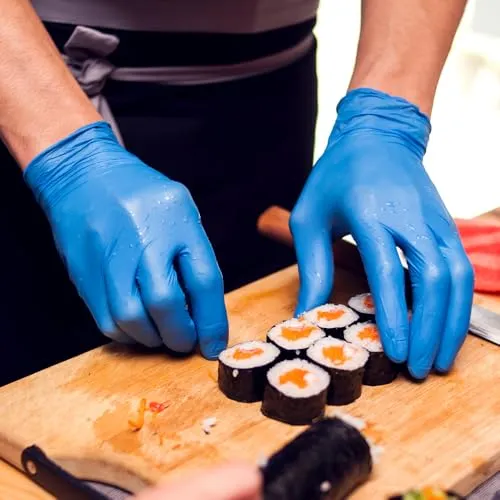 Hygostar Allfood Skin Einmalhandschuhe 100 Stück 8/M blau gepudert