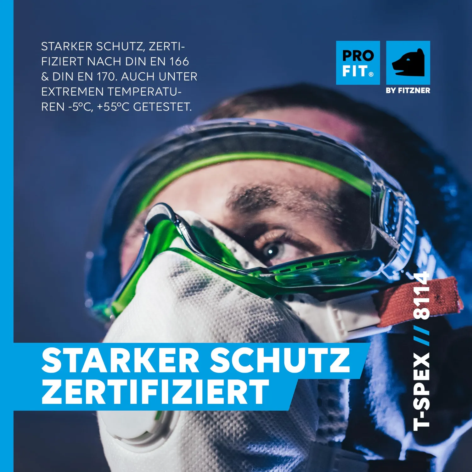 ProFit T-Spex Vollsichtbrille Grün-Schwarz Brillenträger