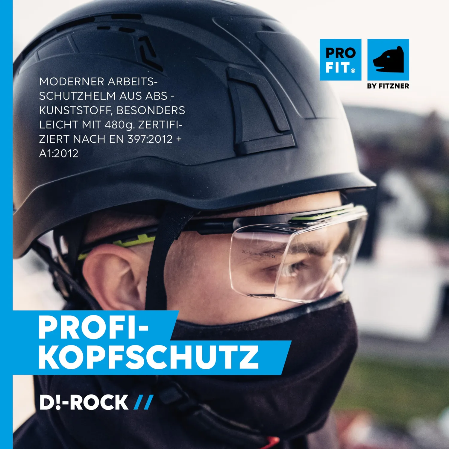 ProFit D!-Rock Schutzhelm Anthrazit belüftet