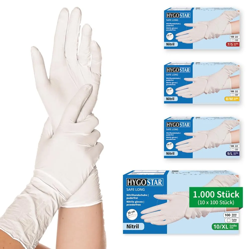 Franz Mensch Hygonorm Safe Long Light Handschuhe 100er S weiß
