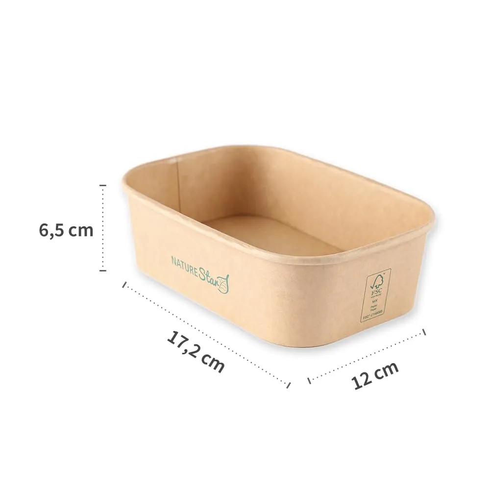 NatureStar Schale Takeaway 650 ml 17,2x12 cm 300 Stück PE-beschichtet