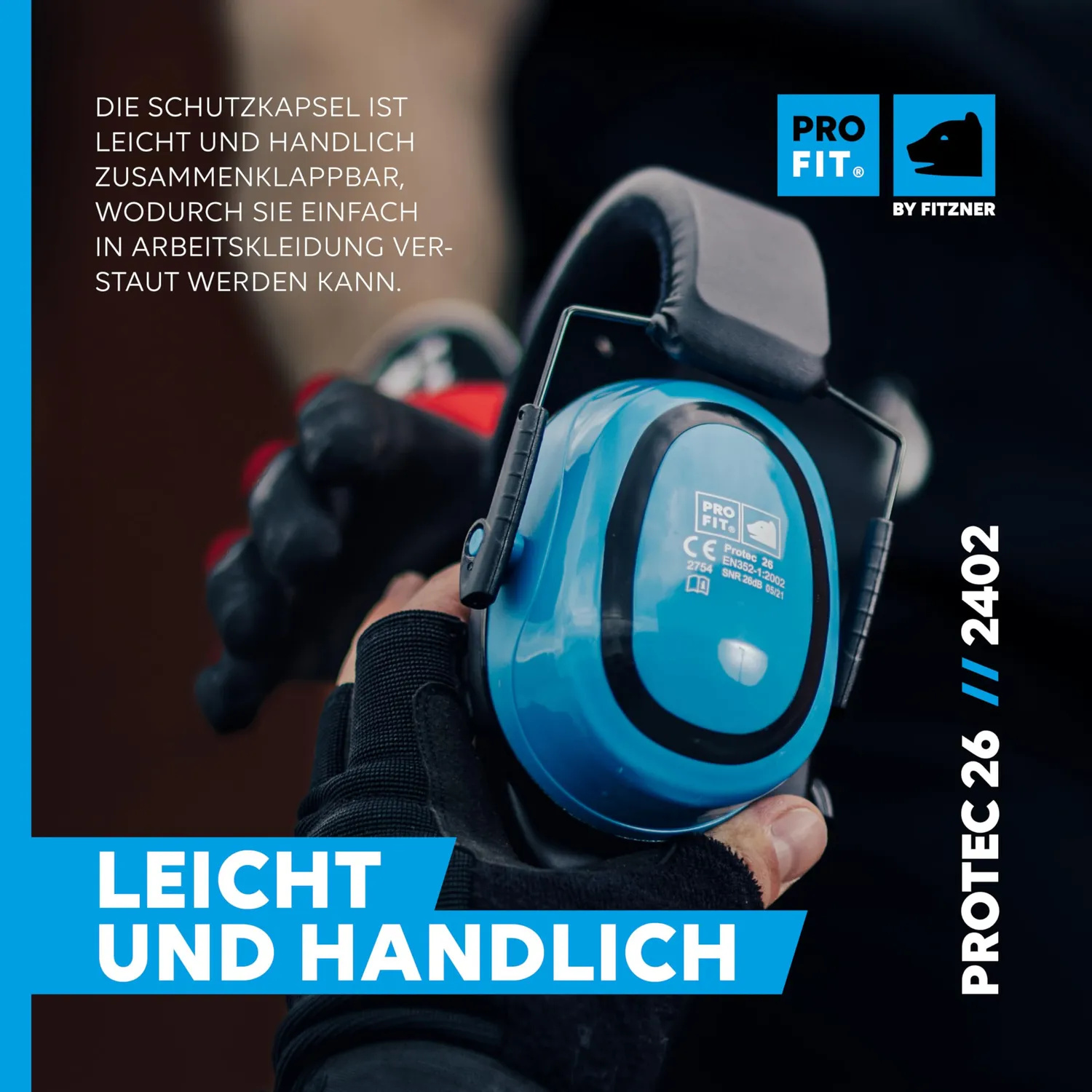 ProFit Protec 26 Gehörschutzkapsel blau SNR 26 dB faltbar