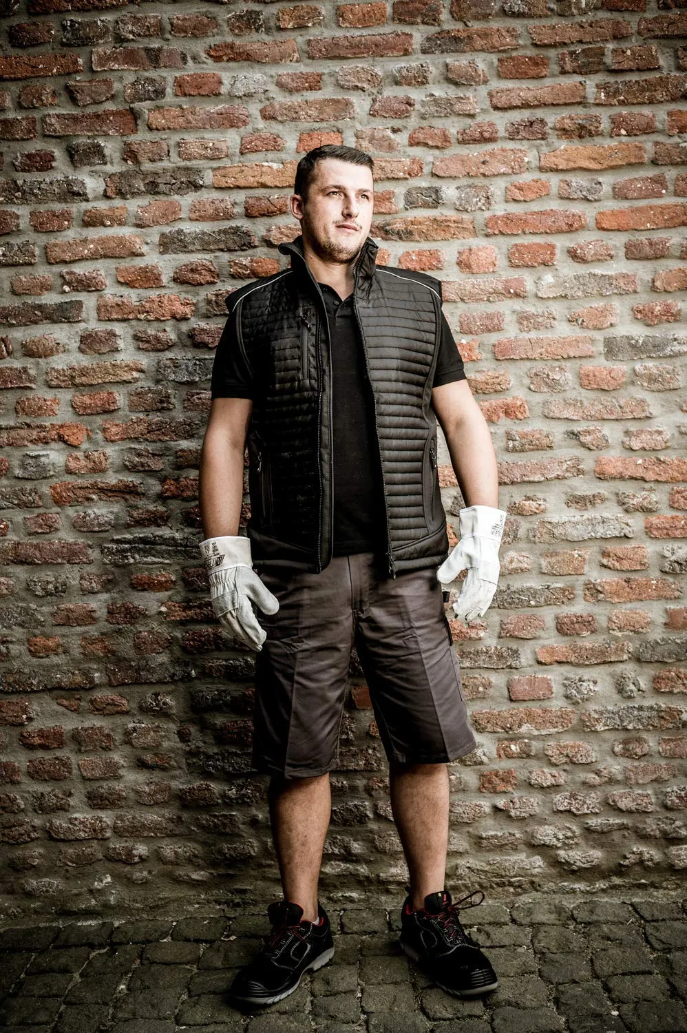 Nitras Motion Tex Light Arbeitsshorts grau Stretchbund