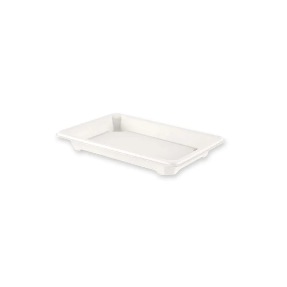 NatureStar Sushi-Schale Zuckerrohr 22,1 cm weiß 500 Stück fettbeständig