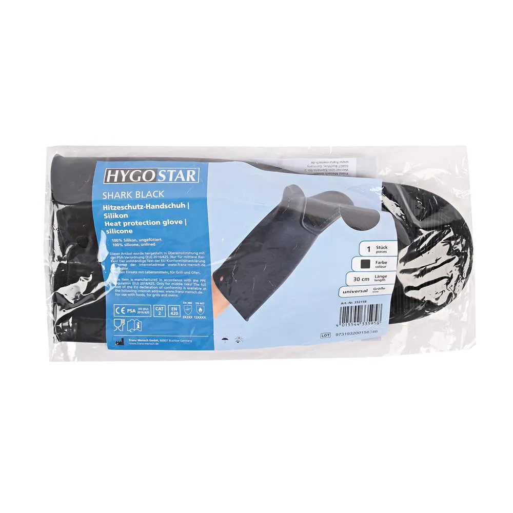 Hygostar Shark Black Ofenhandschuh Silikon schwarz hitzebeständig