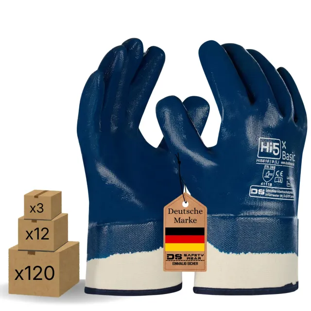 Hi5 X-Basic HI5810 Nitrilhandschuhe 3 Paar XL abriebfest