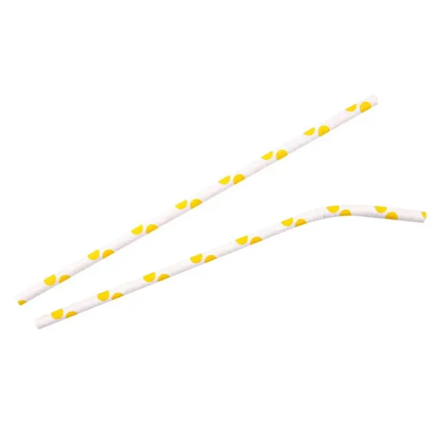NatureStar Papiertrinkhalme Flex gelb-weiß 19,7 cm 3000 Stück