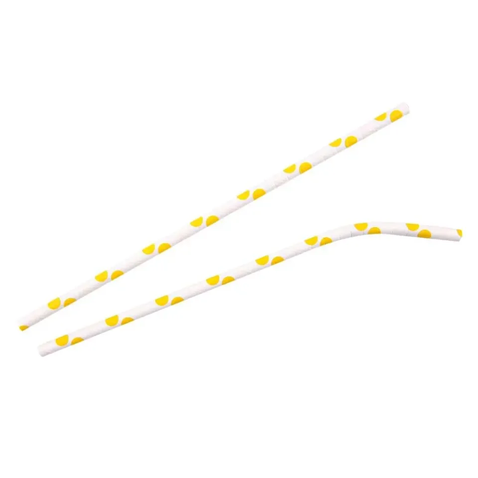 NatureStar Papiertrinkhalme Flex gelb-weiß 19,7 cm 3000 Stück