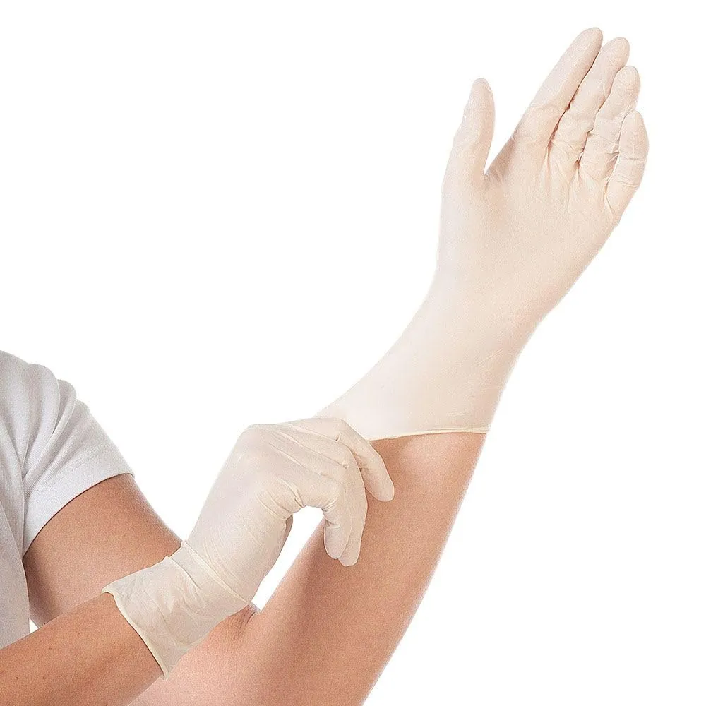 Franz Mensch Hygostar Grip Latexhandschuhe weiß M 100 St puderfrei