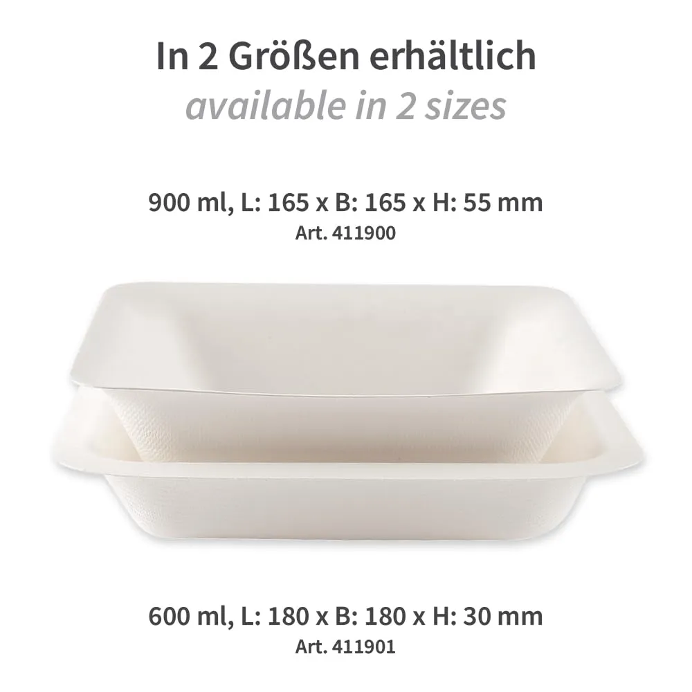 NatureStar Schalen Einweg 900ml 16,5cm 500 Stück weiß
