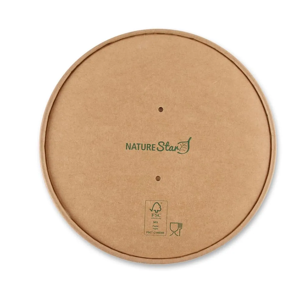 NatureStar Caesar Deckel Ø 15cm 25 Stück Kraftpapier braun