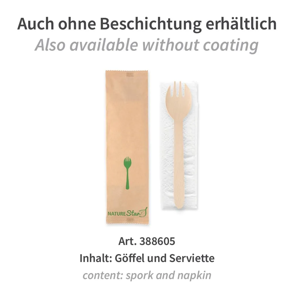 NatureStar Holz Besteckset Spork 500 Stück Wachs