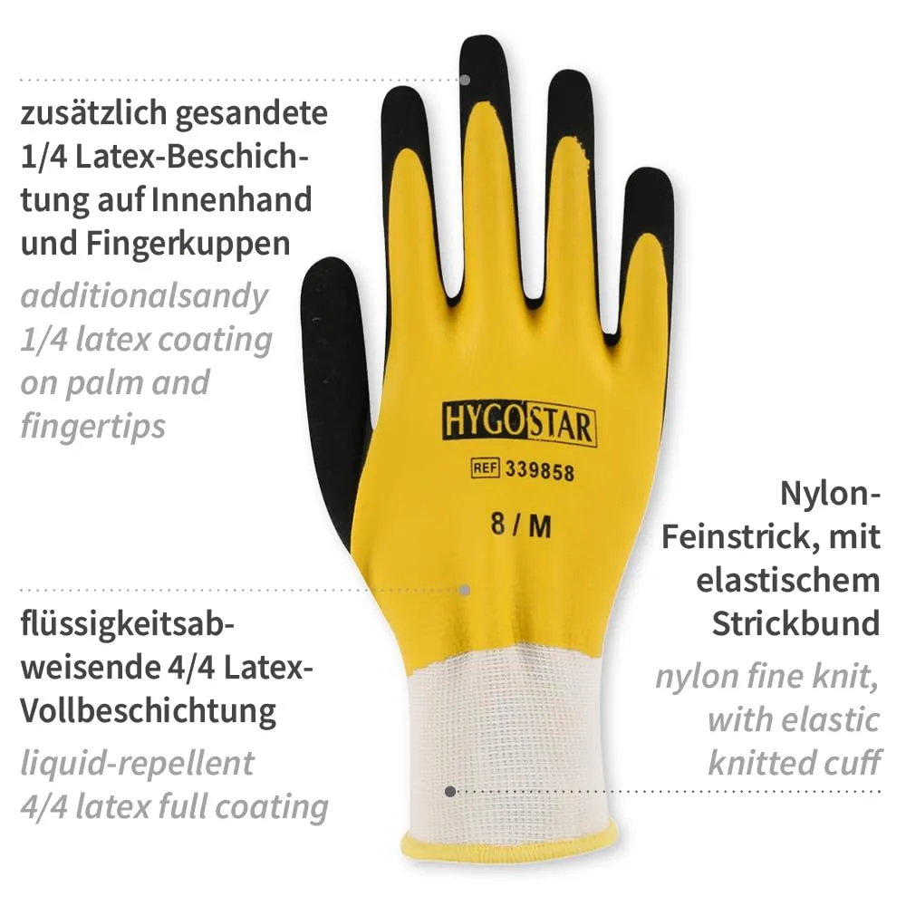 Hygostar Wet Protect Arbeitshandschuhe 10/XL 24er Latex